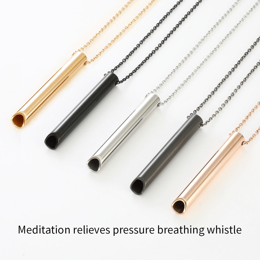 BTYSUN Anxiety Pendant Necklace for Men and Women Relaxing Necklace for Meditation and Stress Relief Mindfulness Tool for Breathwork