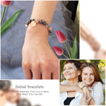 Bracelet for Women Charm Initial Bracelet Lava Bead Bracelets Chakra Beaded Bracelets Healing Christmas Birthday Mother’s Jewelry Gifts for Mom