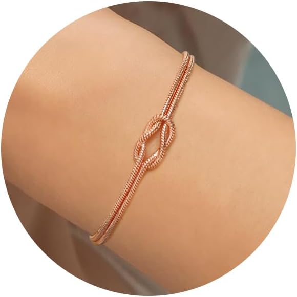 Gold Bracelets for Women Teen Girl Gifts Gold Plated Infinity Knot Bracelet Gifts for Daughter Granddaughter Wife Birthday Gift Ideas Anniversary Thanksgiving Christmas Jewelry for Sister Mom