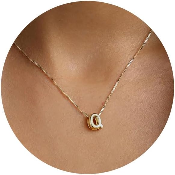 Gold Necklace for Women Gifts for Teen Girls 14K Gold Plated Adjustable Initial A-Z Charm Necklace Mothers Day Gifts for Mom Birthday Gifts for Her Daughter Girlfriend Jewelry