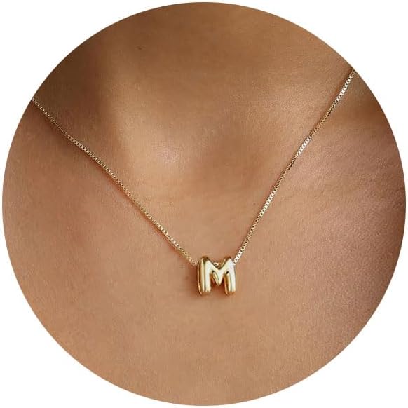 Gold Necklace for Women Gifts for Teen Girls 14K Gold Plated Adjustable Initial A-Z Charm Necklace Mothers Day Gifts for Mom Birthday Gifts for Her Daughter Girlfriend Jewelry