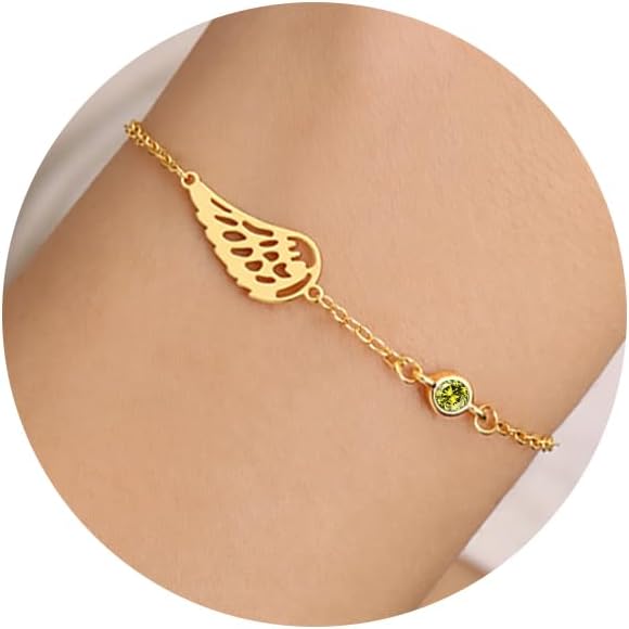 Sympathy Gifts for Loss of Loved One Memorial Bracelets for Women Gold Angel Wing Memory Bracelet Sorry for Your Loss Gifts Remembrance Bereavement Retro Grief Condolences Birthday Jewelry