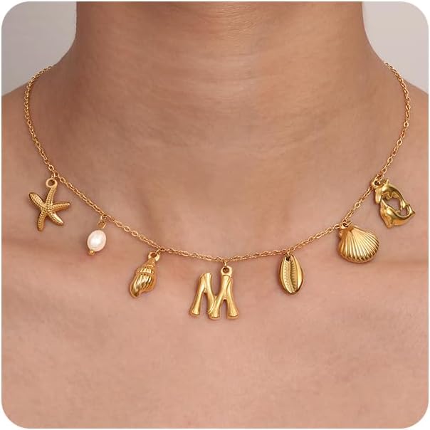 Btysun Bubble Letter Necklace Gold, Initial Necklace for Women Teen Girls Gifts Trendy Stuff 14k Gold Balloon Bubble Necklace Letter A-Z Birthday Christmas Jewelry for Mom Girlfriend Sister Daughter