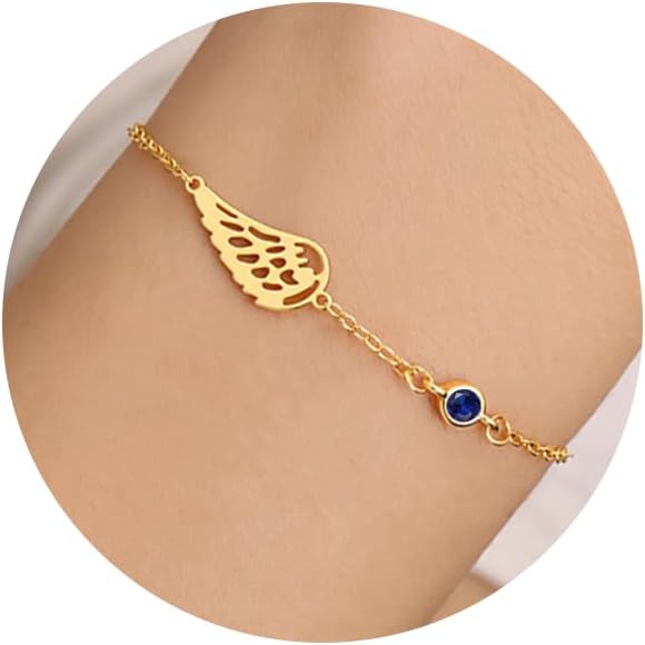 Sympathy Gifts for Loss of Loved One Memorial Bracelets for Women Gold Angel Wing Memory Bracelet Sorry for Your Loss Gifts Remembrance Bereavement Retro Grief Condolences Birthday Jewelry