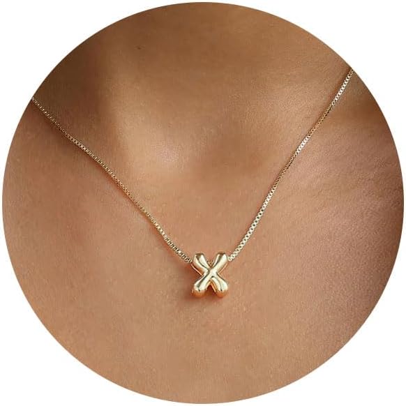 Gold Necklace for Women Gifts for Teen Girls 14K Gold Plated Adjustable Initial A-Z Charm Necklace Mothers Day Gifts for Mom Birthday Gifts for Her Daughter Girlfriend Jewelry