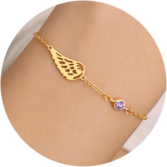 Sympathy Gifts for Loss of Loved One Memorial Bracelets for Women Gold Angel Wing Memory Bracelet Sorry for Your Loss Gifts Remembrance Bereavement Retro Grief Condolences Birthday Jewelry