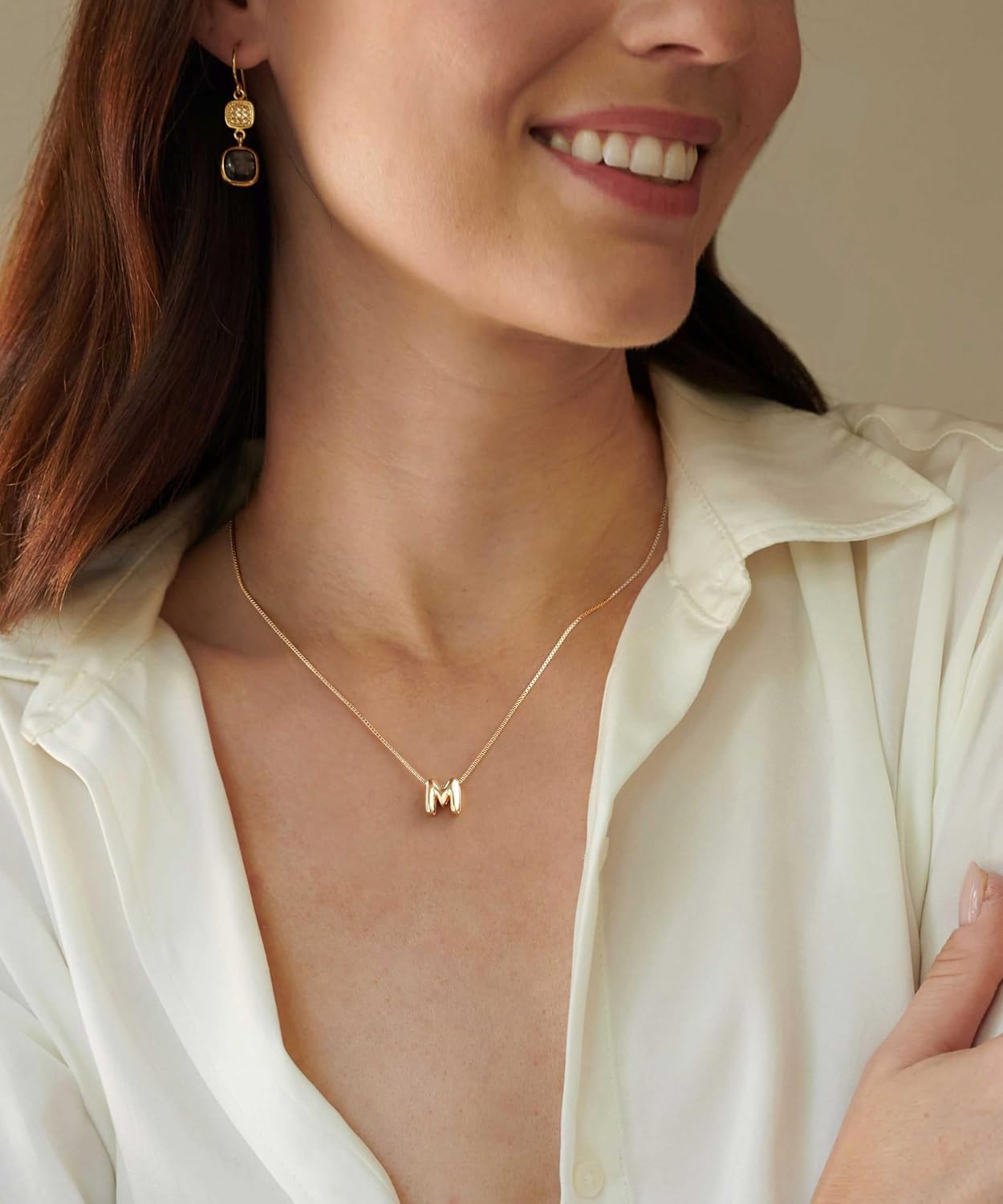 Gold Necklace for Women Gifts for Teen Girls 14K Gold Plated Adjustable Initial A-Z Charm Necklace Mothers Day Gifts for Mom Birthday Gifts for Her Daughter Girlfriend Jewelry