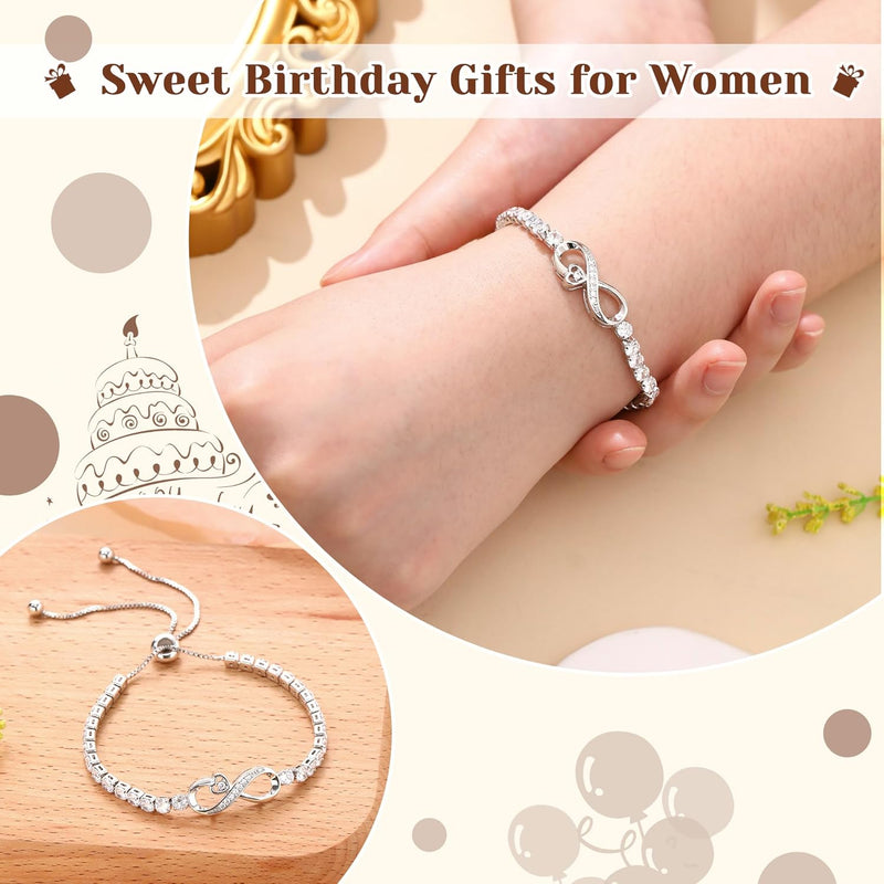 Btysun Gifts for Women Birthday Unique, Birthday Gifts for Teen Girls Infinity Bracelets for Women 10th 13th 16th 30th 40th 50th 60th 70th 21st Birthday Gifts for Her Sister Mom Grandma Best Friend