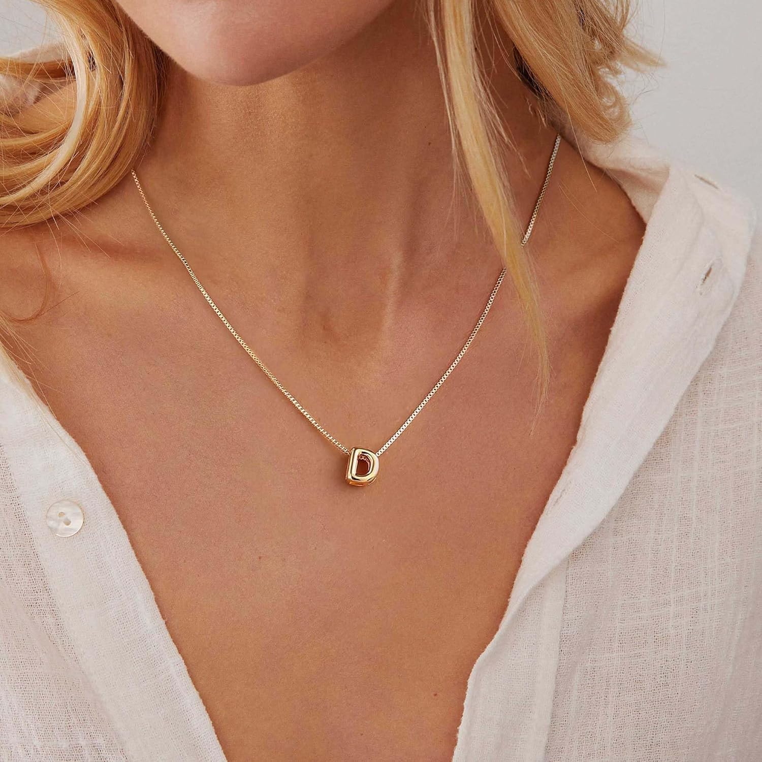 Gold Necklace for Women Gifts for Teen Girls 14K Gold Plated Adjustable Initial A-Z Charm Necklace Mothers Day Gifts for Mom Birthday Gifts for Her Daughter Girlfriend Jewelry