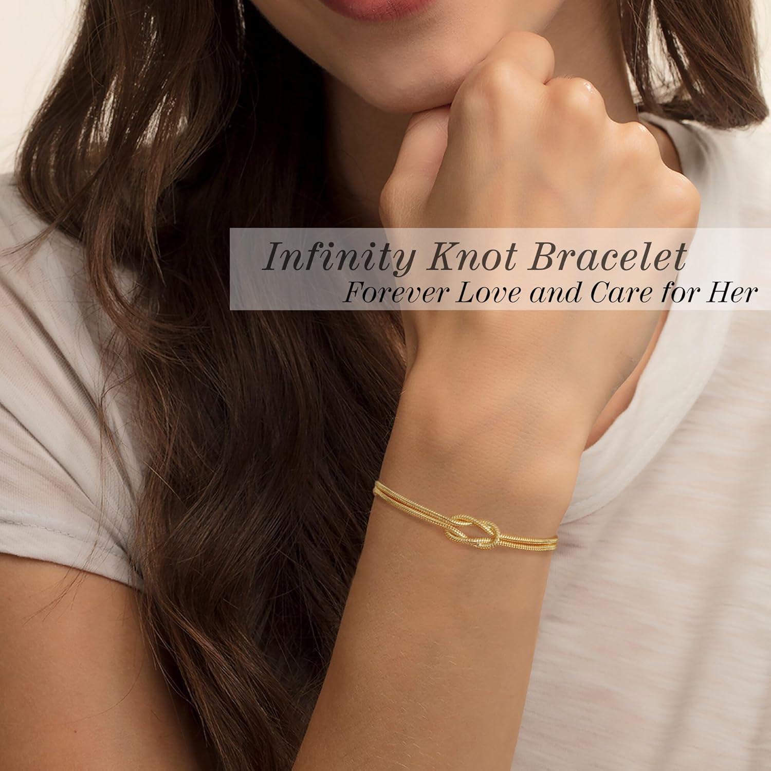 Gold Bracelets for Women Teen Girl Gifts Gold Plated Infinity Knot Bracelet Gifts for Daughter Granddaughter Wife Birthday Gift Ideas Anniversary Thanksgiving Christmas Jewelry for Sister Mom