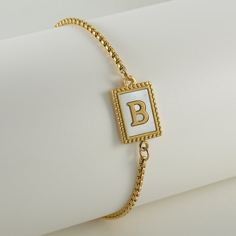 18K Gold Plated Bracelet for Women Initial Bracelet for Girl Adjustable Tennis Bracelet Gifts for Friendship