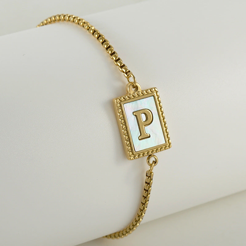 18K Gold Plated Bracelet for Women Initial Bracelet for Girl Adjustable Tennis Bracelet Gifts for Friendship