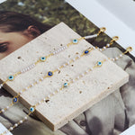 Evil Eye Ankle Bracelets for Women Bead Anklet Pearl Anklet 14K Gold Tiny Foot Chain Anklet Charm Preppy Ankle Bracelets for Women Jewelry Gifts