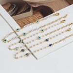 Evil Eye Ankle Bracelets for Women Bead Anklet Pearl Anklet 14K Gold Tiny Foot Chain Anklet Charm Preppy Ankle Bracelets for Women Jewelry Gifts