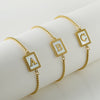 18K Gold Plated Bracelet for Women Initial Bracelet for Girl Adjustable Tennis Bracelet Gifts for Friendship