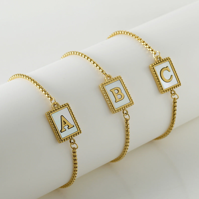 18K Gold Plated Bracelet for Women Initial Bracelet for Girl Adjustable Tennis Bracelet Gifts for Friendship