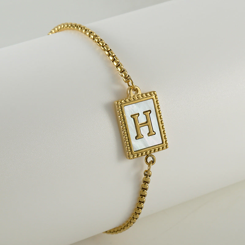 18K Gold Plated Bracelet for Women Initial Bracelet for Girl Adjustable Tennis Bracelet Gifts for Friendship