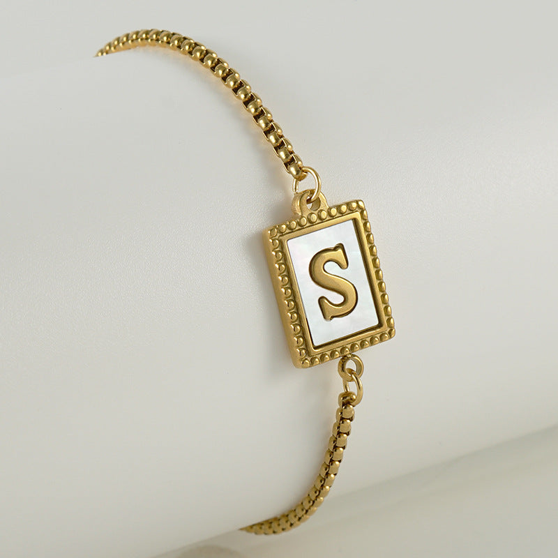 18K Gold Plated Bracelet for Women Initial Bracelet for Girl Adjustable Tennis Bracelet Gifts for Friendship