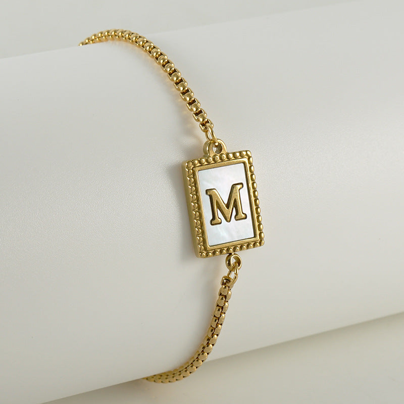 18K Gold Plated Bracelet for Women Initial Bracelet for Girl Adjustable Tennis Bracelet Gifts for Friendship