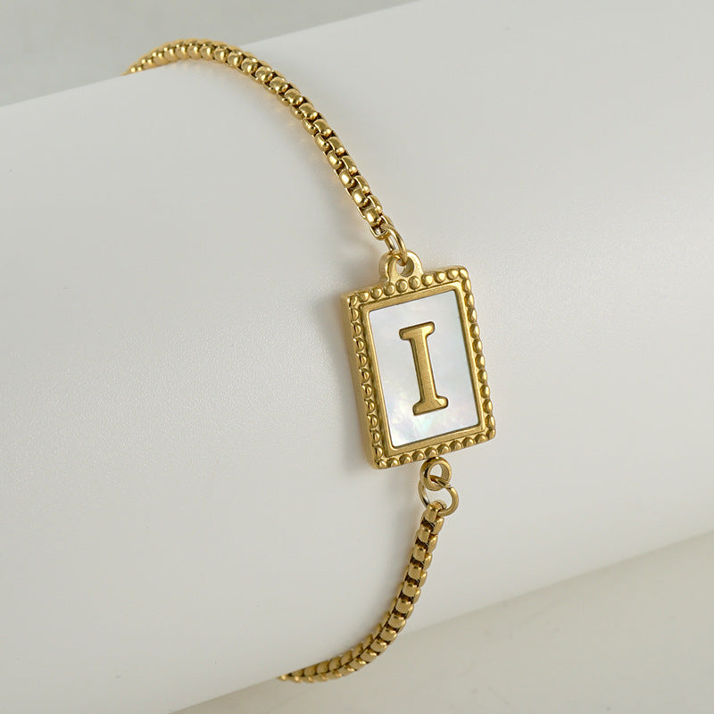 18K Gold Plated Bracelet for Women Initial Bracelet for Girl Adjustable Tennis Bracelet Gifts for Friendship