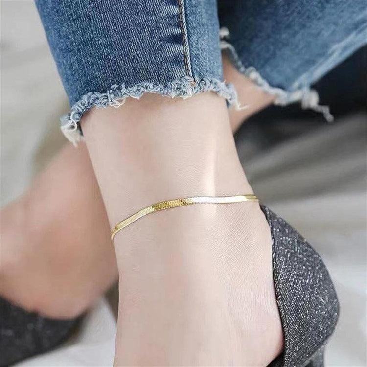 Anklet for Women Snake Chain Link Dainty Ankle Bracelets for women, Boho Cute Summer Beach Anklet Foot Jewelry