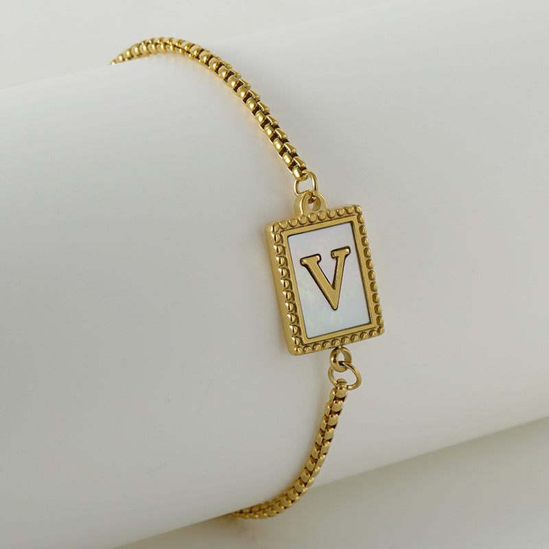 18K Gold Plated Bracelet for Women Initial Bracelet for Girl Adjustable Tennis Bracelet Gifts for Friendship