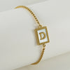 18K Gold Plated Bracelet for Women Initial Bracelet for Girl Adjustable Tennis Bracelet Gifts for Friendship