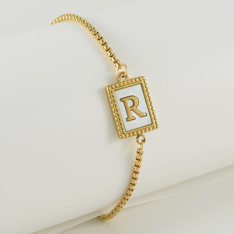 18K Gold Plated Bracelet for Women Initial Bracelet for Girl Adjustable Tennis Bracelet Gifts for Friendship