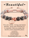Bracelet for Women Charm Initial Bracelet Lava Bead Bracelets Chakra Beaded Bracelets Healing Christmas Birthday Mother’s Jewelry Gifts for Mom