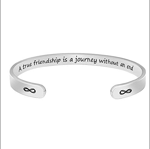 Cuff Bracelets for Women - Inspirational Gifts for Teenage Girls Sister Stainless Steel Cuff Bangle Quotes  Engraved Jewelry