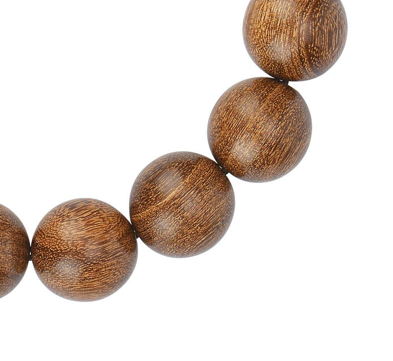 15mm 15 beads Gold sandalwood
