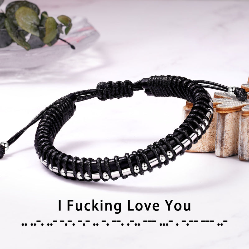 Inspirational Morse Code Bracelet for Women, Gift for Teen Girl, Gifts for Her Daughter Mother Aunt Wife Birthday/Thanksgiving/Christmas.