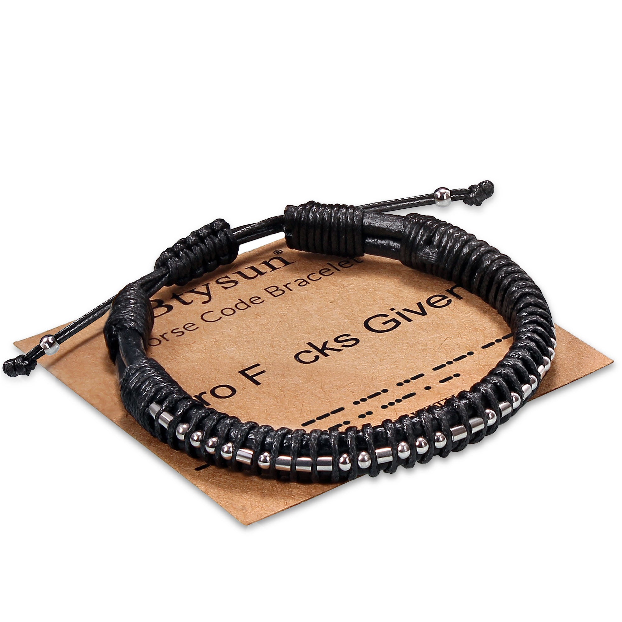 Jewelry :: Bracelets :: Beaded Bracelets :: MAMA BEAR - Leather Morse Code  Bracelet