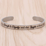 she is clothed with in strength &Dignity silver