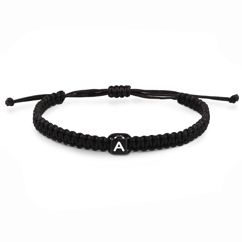 Initial Bracelets for Teen Girls Handmade Woven Rope Braided Valentine's Day Gifts for Her Girlfriend A-Z Charm Jewelry