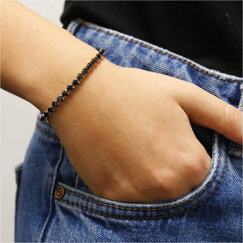 Gold plated- Black Stone