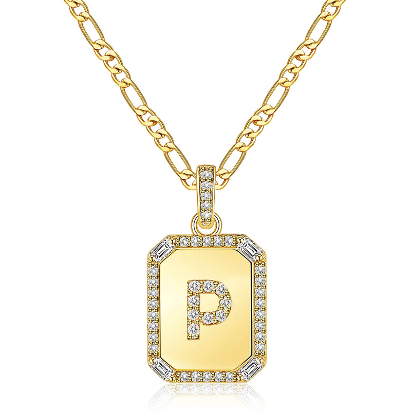Initial Necklace for Women 18K Gold Plated Letter Necklace CZ Pendant Jewelry Gifts for Her Sister Daughter Birthday Mother's Day Jewelry