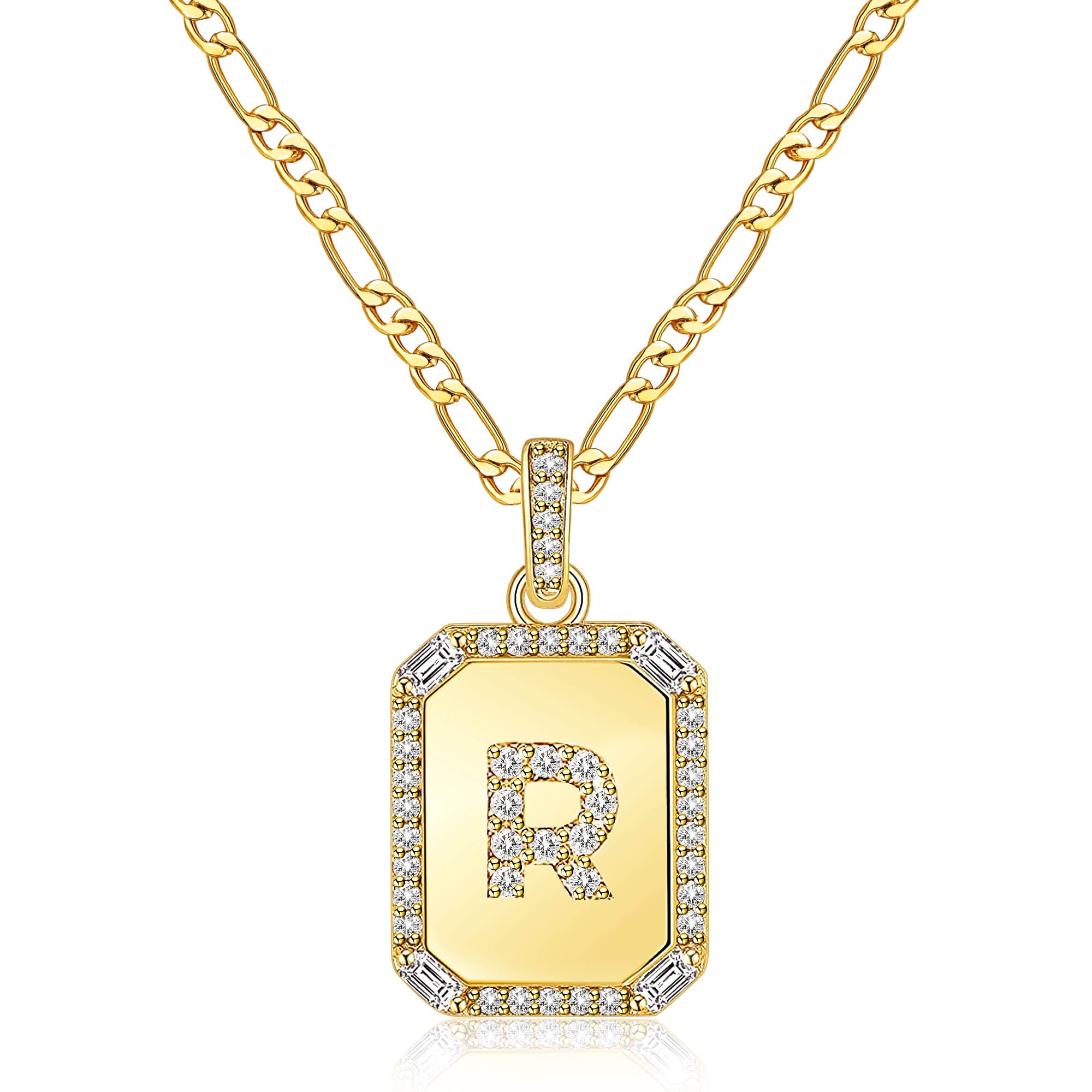 Initial Necklace for Women 18K Gold Plated Letter Necklace CZ Pendant Jewelry Gifts for Her Sister Daughter Birthday Mother's Day Jewelry