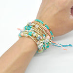 Rainbow beaded stackable bracelets