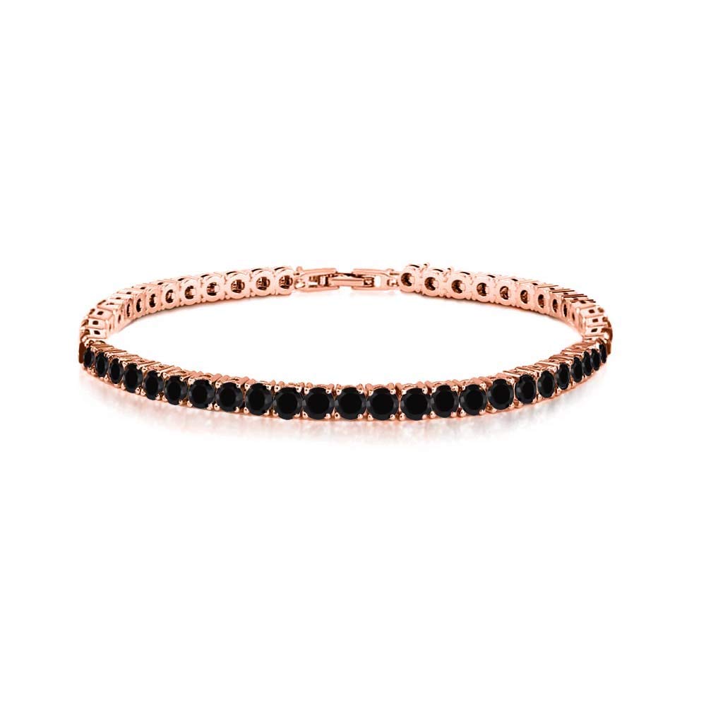 Rose Gold plated- Black Stone