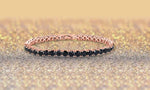 Rose Gold plated- Black Stone