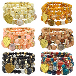 Stackable bracelets with heart charm