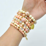 Stackable bracelets with heart charm