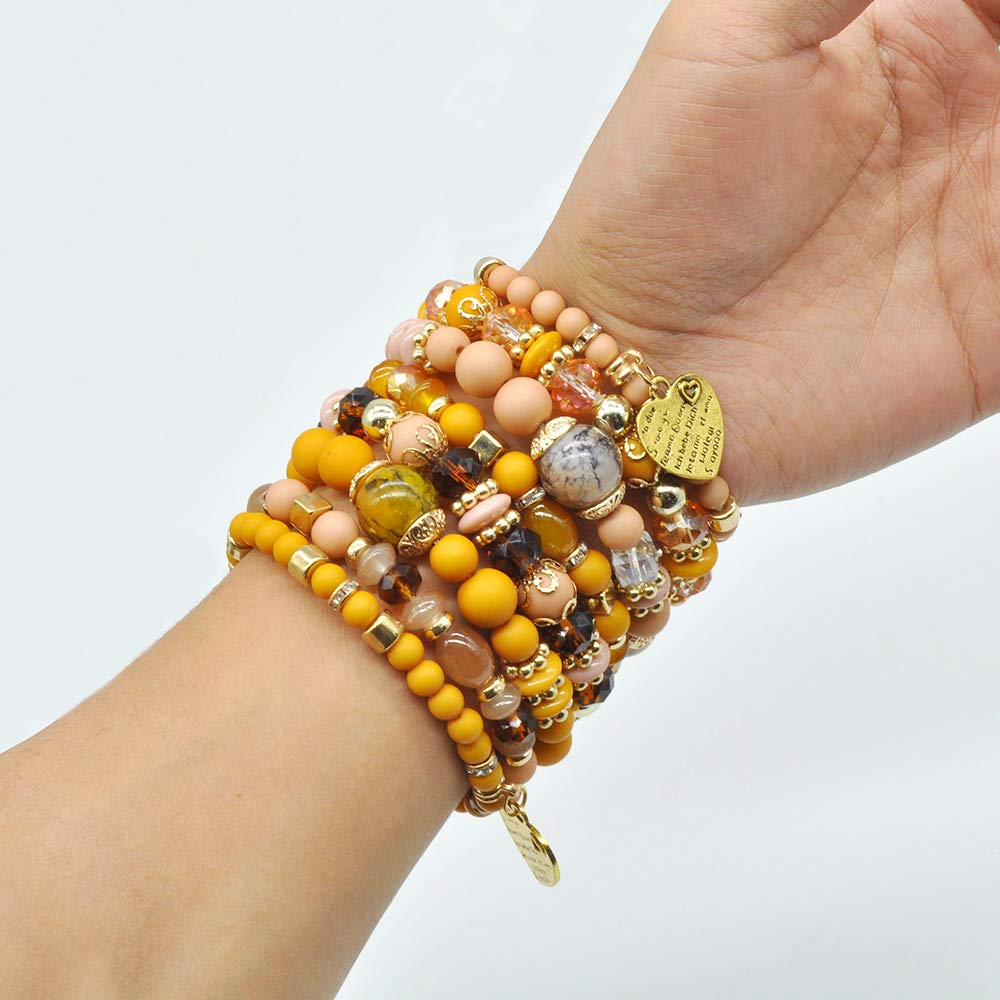 Stackable bracelets with heart charm