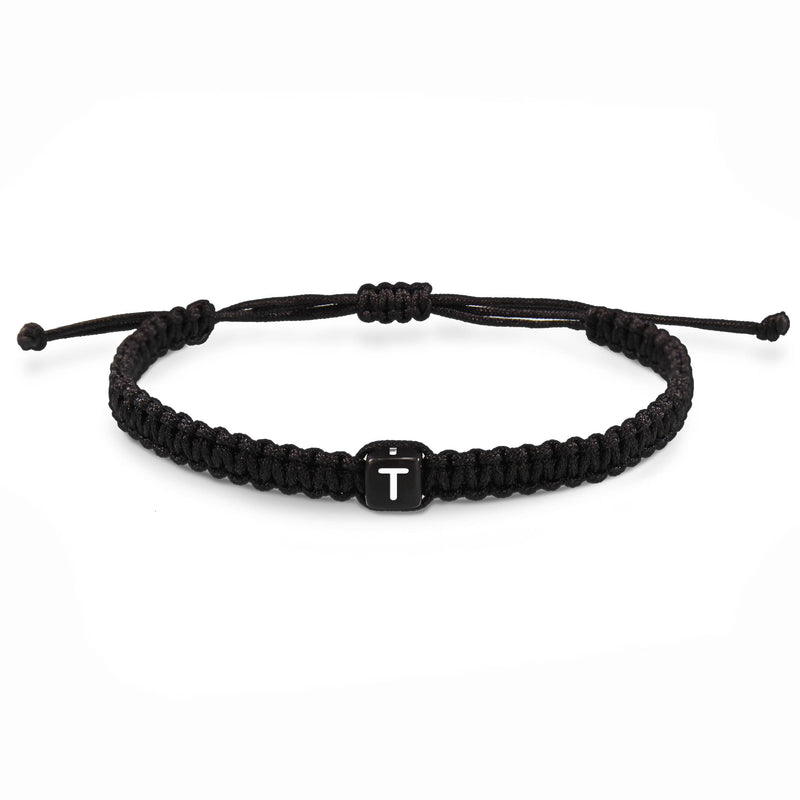 Initial Bracelets for Teen Girls Handmade Woven Rope Braided Valentine's Day Gifts for Her Girlfriend A-Z Charm Jewelry