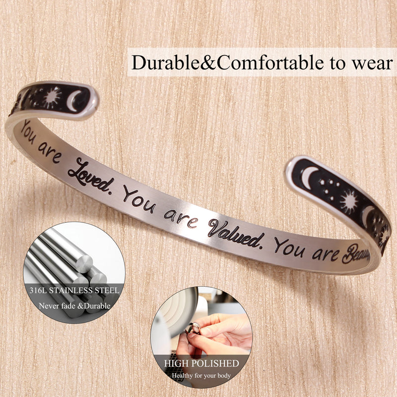 Cuff Bracelets for Women Inspirational Gifts for Teenage Girls