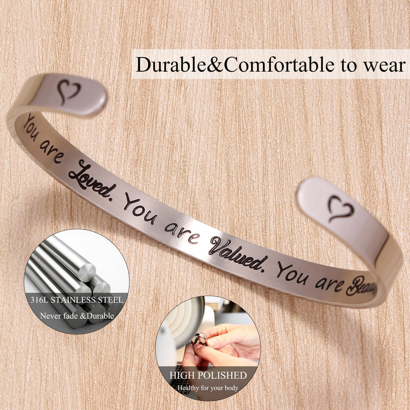 Cuff Bracelets for Women Inspirational Gifts for Teenage Girls