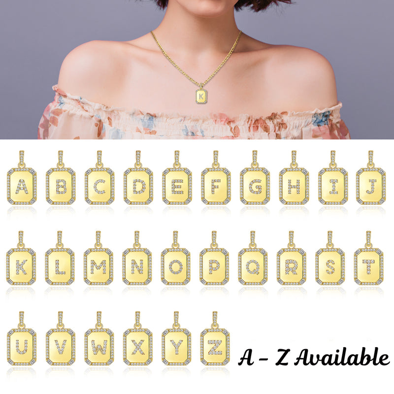 Initial Necklace for Women 18K Gold Plated Letter Necklace CZ Pendant Jewelry Gifts for Her Sister Daughter Birthday Mother's Day Jewelry