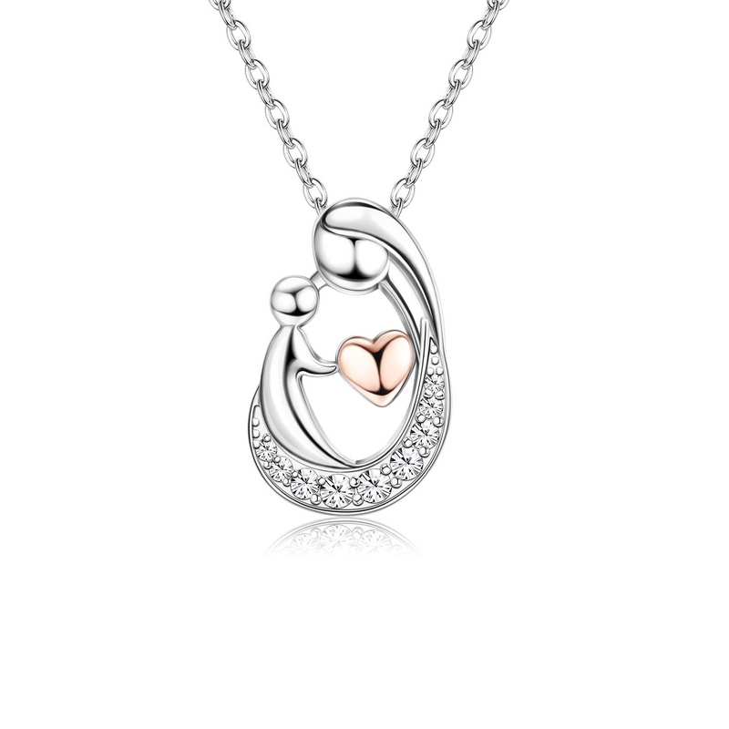 Mother Pendant Necklaces 925 Sterling Silver Necklaces 18K Gold Plated Mom Pendant Necklaces for Mother's Day Women Jewelry Gift